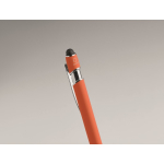 Penna in alluminio riciclato con finitura gommata inchiostro blu quarta vista fotografica