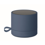 Altoparlante wireless metallico compatto con finitura gommata 3W color blu