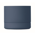 Altoparlante wireless metallico compatto con finitura gommata 3W color blu quinta vista