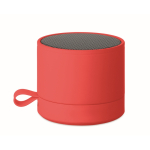 Altoparlante wireless metallico compatto con finitura gommata 3W color rosso