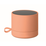 Altoparlante wireless metallico compatto con finitura gommata 3W color arancione