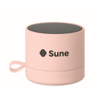 Altoparlante wireless metallico compatto con finitura gommata 3W color rosa seconda vista principale