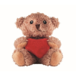 Peluche orsetto in poliestere con cuore rosso personalizzabile color rosso