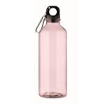 Borraccia traslucida in RPET con tappo e moschettone 500 ml color rosa trasparente