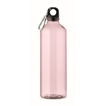 Borraccia traslucida in RPET con moschettone 750 ml color rosa trasparente