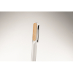 Penna a rotazione in alluminio riciclato e bambù con inchiostro blu color bianco seconda vista fotografica