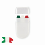 Stick di pittura per il corpo di diverse bandiere in custodia color verde seconda vista