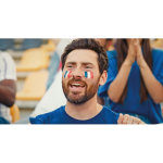 Stick di pittura per il corpo di diverse bandiere in custodia color blu reale vista ambiente