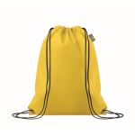 Sacca zaino a cordoncini in RPET non woven 80 g/m² color giallo