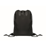 Zaino a coulisse per bambini in poliestere RPET con cordini neri color nero