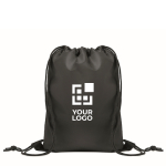 Zaino a coulisse per bambini in poliestere RPET con cordini neri color nero vista area di stampa