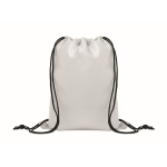 Zaino a coulisse per bambini in poliestere RPET con cordini neri color bianco