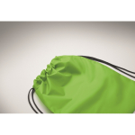 Zaino a coulisse per bambini in poliestere RPET con cordini neri color lime terza vista fotografica
