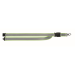 Lanyard riflettente in RPET con chiusura di sicurezza e larghezza di 2,5 cm color giallo fluorescente sesta vista