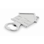 Apribottiglie in lega di zinco a forma di casa color argento opaco