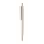 Penna aziendale in plastica riciclata con inchiostro blu color bianco