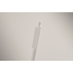 Penna aziendale in plastica riciclata con inchiostro blu color bianco quinta vista fotografica