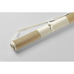 Stuoia da spiaggia in paglia naturale arrotolabile con tracolla color beige terza vista fotografica