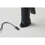 Lampada da lavoro in alluminio ricaricabile 1200 mAh girevole a 270° color nero vista fotografia