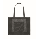 Borsa shopper in rete RPET con tasca frontale 20 L color nero quarta vista