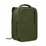 Zaino da cabina in poliestere RPET con cinghia per trolley 15'' color verde scuro