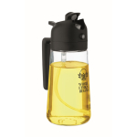 Dispenser per olio 2 in 1 in vetro con tappo 450ml color nero