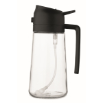 Dispenser per olio 2 in 1 in vetro con tappo 450ml color nero