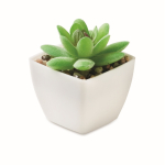 Pianta artificiale mini in PP tipo succulenta decorativa color bianco