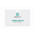 Portabadge rigido in plastica per lanyard 54 x 86 mm color bianco vista principale