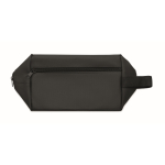 Borsa beauty in poliestere RPET 600D con maniglia e zip color nero settima vista