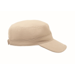 Cappello militare in cotone spazzolato con velcro 260 g/m² color beige sesta vista