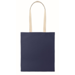 Borsa shopper in cotone con manici lunghi 140 g/m² color blu