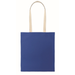 Borsa shopper in cotone con manici lunghi 140 g/m² color blu reale