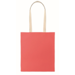 Borsa shopper in cotone con manici lunghi 140 g/m² color fucsia