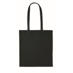 Borsa shopper in velluto a coste in poliestere con manici lunghi 220 g/m² color nero