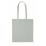 Borsa shopper in velluto a coste in poliestere con manici lunghi 220 g/m² color azzurro terza vista