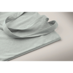 Borsa shopper in velluto a coste in poliestere con manici lunghi 220 g/m² color azzurro terza vista fotografica