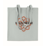 Borsa shopper in velluto a coste in poliestere con manici lunghi 220 g/m² color azzurro vista principale