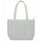 Borsa grande in velluto a coste in poliestere con zip 220 g/m² color azzurro