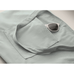 Borsa grande in velluto a coste in poliestere con zip 220 g/m² color azzurro quarta vista fotografica