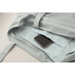 Borsa grande in velluto a coste in poliestere con zip 220 g/m² color azzurro sesta vista fotografica