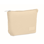 Beauty case in velluto a coste in poliestere con fodera interna 220 g/m² color beige