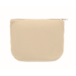 Beauty case in velluto a coste in poliestere con fodera interna 220 g/m² color beige terza vista