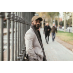 Cappellino in velluto a coste 5 pannelli con chiusura regolabile 220 g/m² color beige seconda vista ambiente