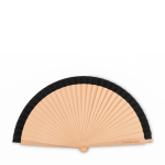 Ventaglio in legno tipo Schima Superba con 34 stecche color nero vista area di stampa