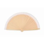 Ventaglio in legno tipo Schima Superba con 34 stecche color bianco