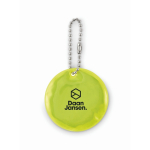 Portachiavi rotondo in PVC riflettente personalizzabile color giallo fluorescente vista principale