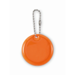 Portachiavi rotondo in PVC riflettente personalizzabile color  arancione fluorescente