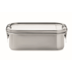 Portapranzo in acciaio inox riciclato con fibbie laterali 750 ml color argento opaco terza vista