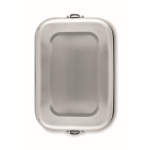 Portapranzo in acciaio inox riciclato con fibbie laterali 750 ml color argento opaco sesta vista